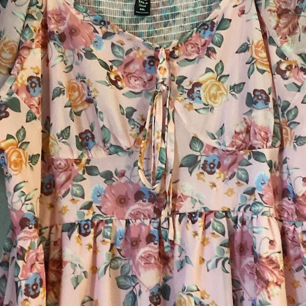 Shein Curve Floral Print Printed Ruffle Hem Maxi Women's Dress 4XL (20) NEW - Picture 5 of 6